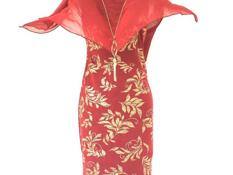 Vestido largo casual rojo 