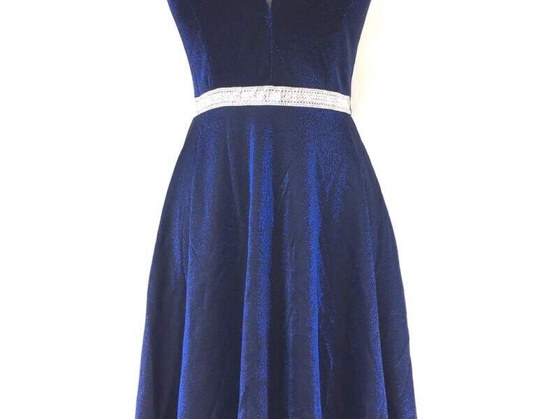 Vestido corto formal azul