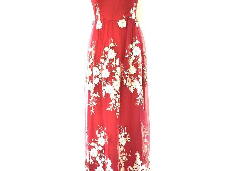 Vestido Largo Elegante con cuello redondo 