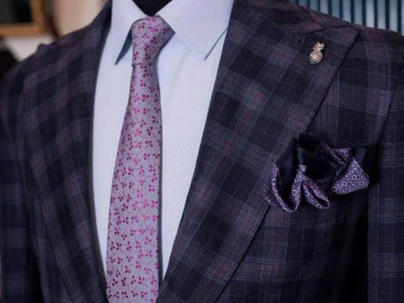 Traje Morado a Cuadros 
