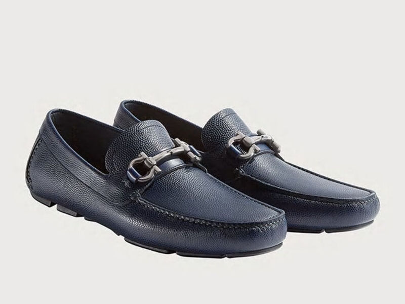 Mocasín doble Gancini - Azul Ultramarino