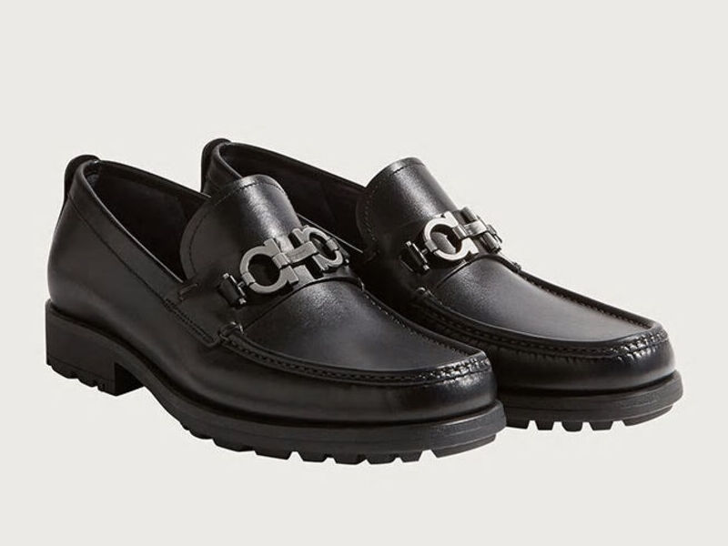 Mocasín con Gancini Bit David - Negro