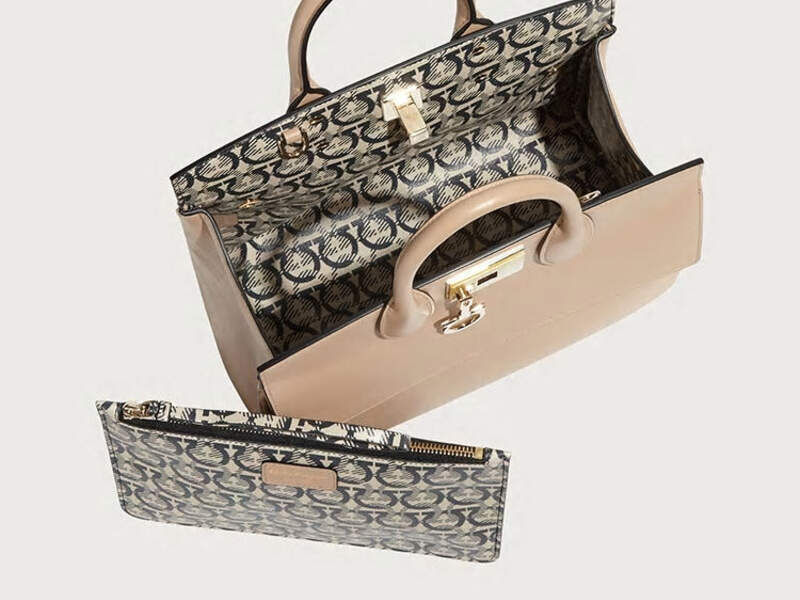 Ferragamo Studio Bag - Almendra/Beige/Negro