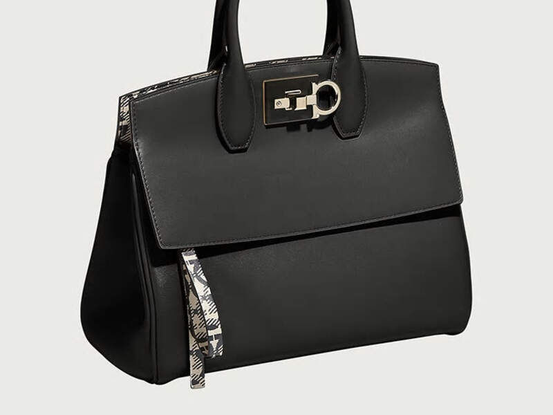 Ferragamo Studio Bag - Negro/Beige/Negro