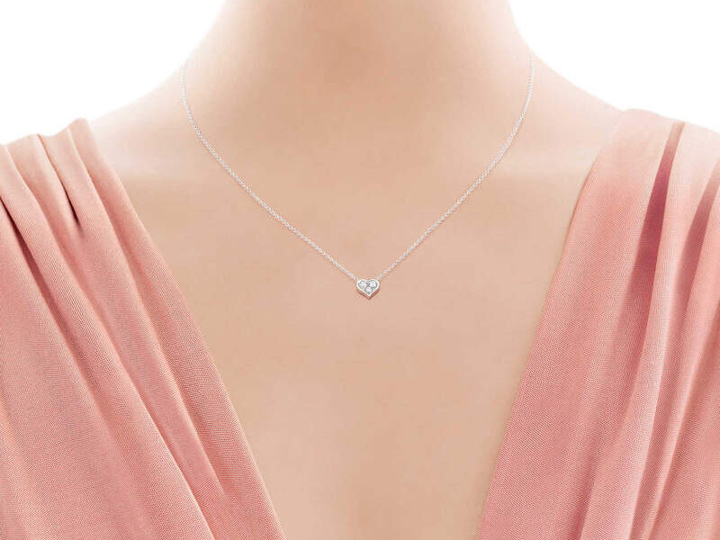 Cadena Diamons Icons Heart Platinum 950PT