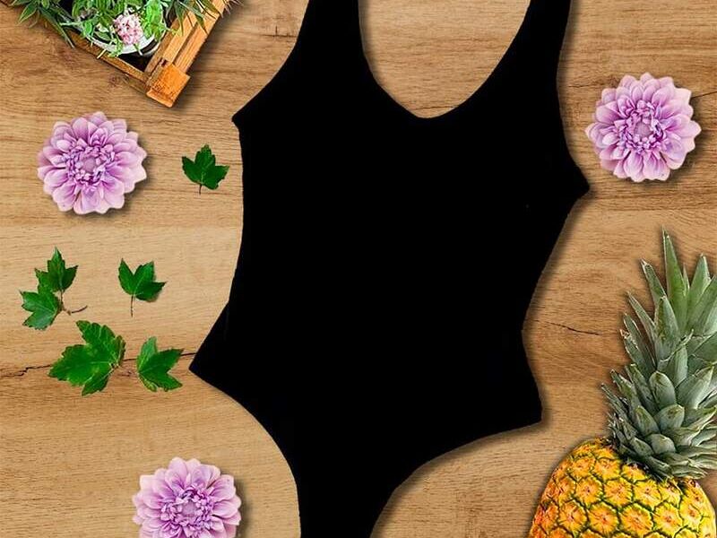 Traje de baño entero en negro 
