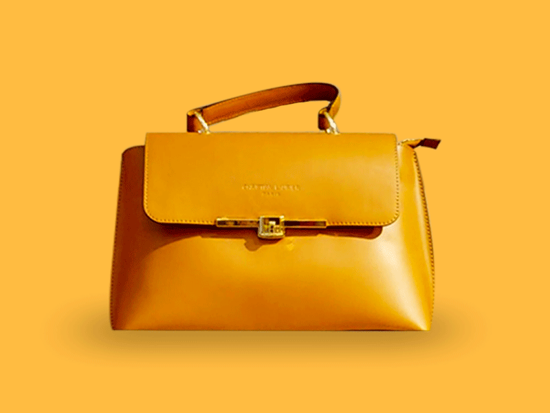 Cartera de Cuero Mostaza 