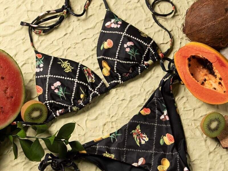 Bikini Negro con Decoración 
